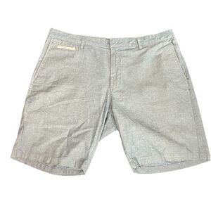 LinkSoul Shorts Mens 38 8” Blue Grey Golf Chino‎ Casual Preppy Logo Pockets